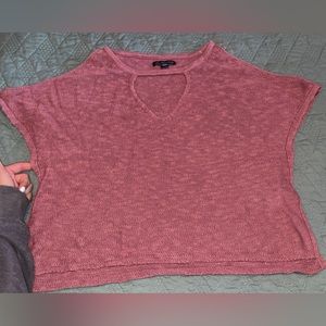 Pink short sleeve knit blouse